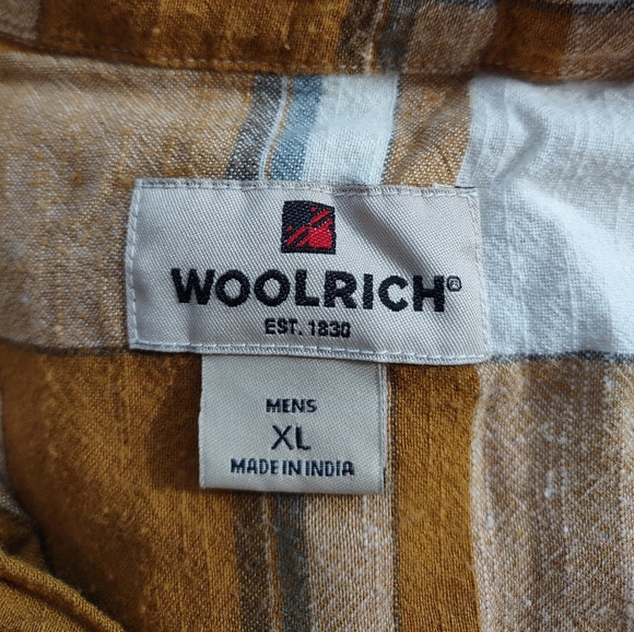 Woolrich yellow plaid short sleeve button up shirt - Picture 2 of 5